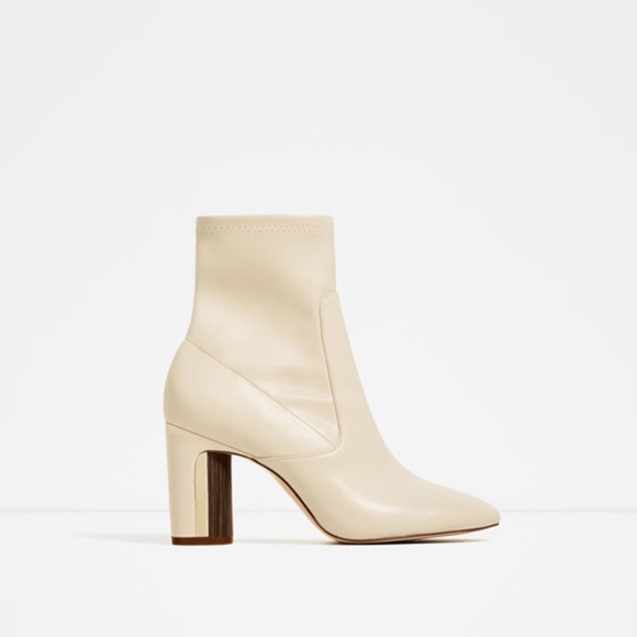 zara cream ankle boots